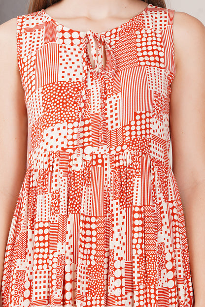 Maroon Floral Smocked Midi