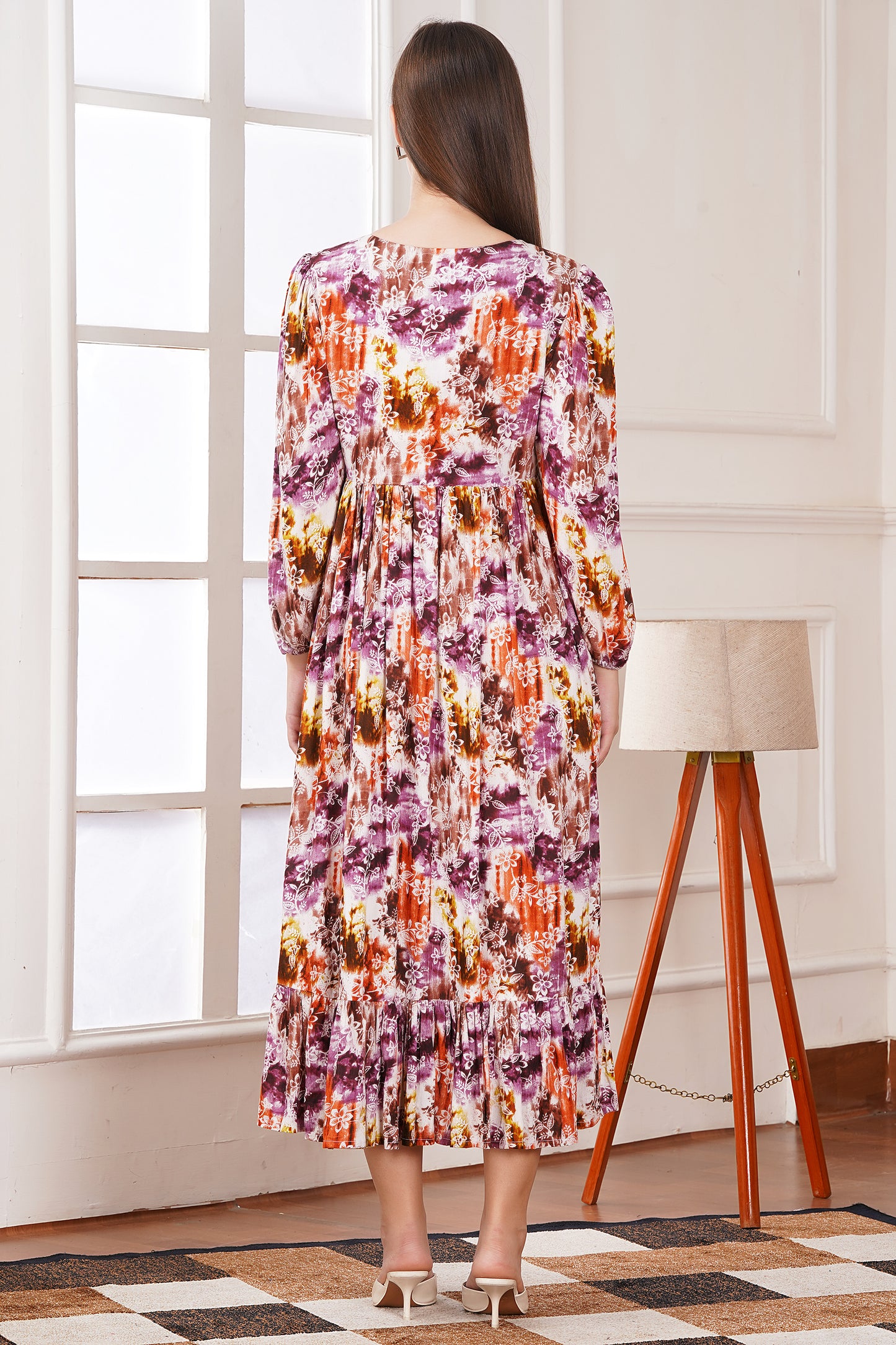 Abstract Print Tier Dress