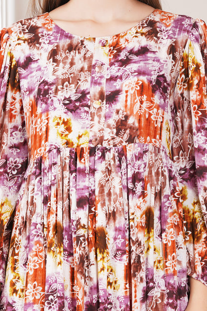 Abstract Print Tier Dress